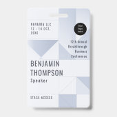 イベント会議企業ののビジネス青ID名 バッジ (正面)