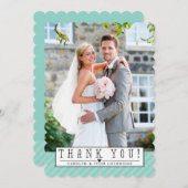 イベント写真ありがとうオーバーレイシンプルかわいいミント サンキューカード (正面/裏面)