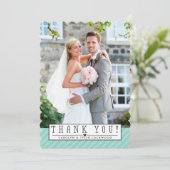 イベント写真ありがとうオーバーレイシンプルかわいいミント サンキューカード (スタンド正面)