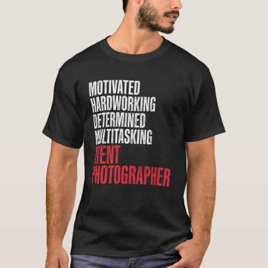 イベント写真撮影スタッフHardworking P Tシャツ (正面)