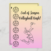 イベント名 場所 スポーツ テーマ バレーボール 招待状 (正面/裏面)