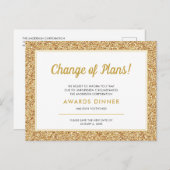 イベント延期キャンセルされた金ゴールドグリッター ポストカード (正面/裏面)