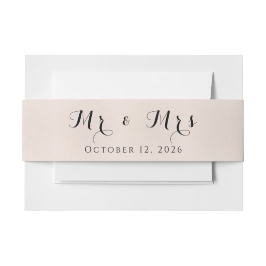 イベント招待状のためのパーソナライズされたラッピングバンド 招待状ベリーバンド (正面例)