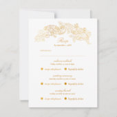 イベント数々のヴィンテージ金ゴールドブラウンロマンチック 出欠カード (正面)