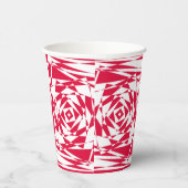 イベント用モダン赤ユニーク白抽象芸術 紙コップ (右)