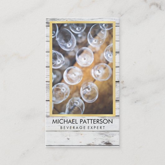 イベント素朴/木材/ワイングラス 名刺 (正面)