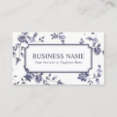 イベント結婚のプランニンエレガントグブルーフローラ 名刺 (正面)