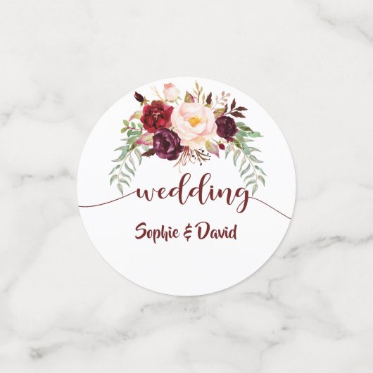 イベント結婚誕生日ブルゴーニュフローラ金ゴールド コンフェッティ (スモール正面)