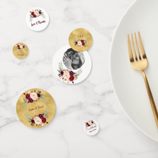 イベント結婚誕生日ブルゴーニュフローラ金ゴールド コンフェッティ (グループ)