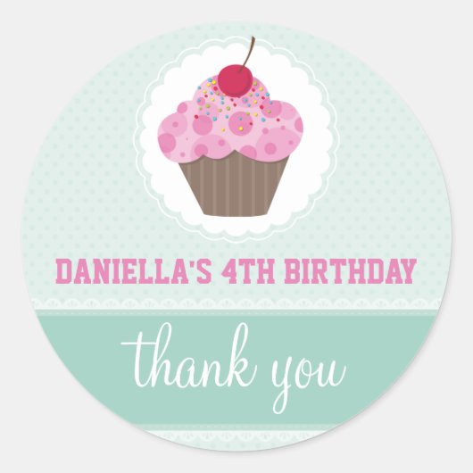 イベント装飾ステッカー::カップケーキ1 ラウンドシール (正面)