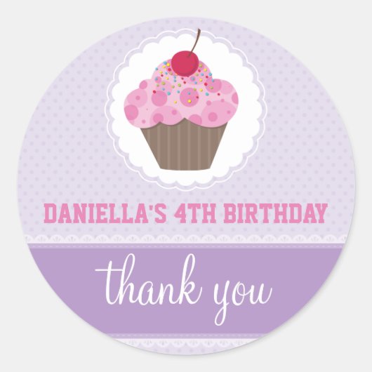イベント装飾ステッカー::カップケーキ4 ラウンドシール (正面)