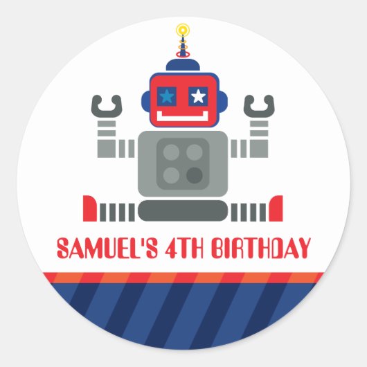 イベント装飾ステッカー：：ロボット3 ラウンドシール (正面)