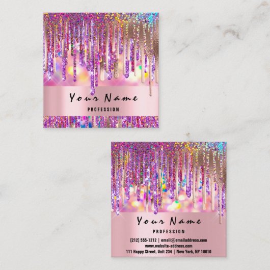 イベント製造ウェディングプランナー自筆装置 スクエア名刺 (正面/裏面)