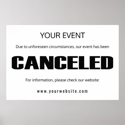 イベント解約告シンプル示ビッグサイン ポスター (正面)