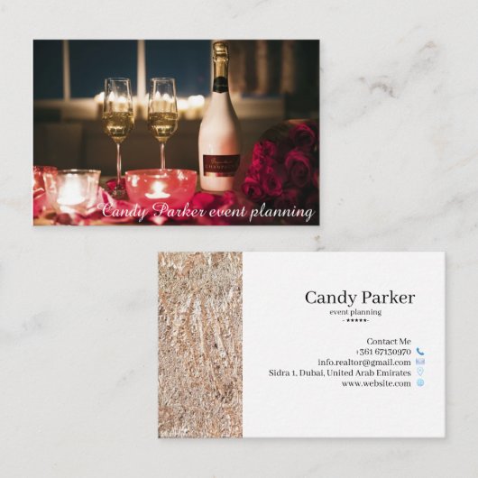 イベント計画きらめくワインマクロ名刺 名刺 (正面/裏面)