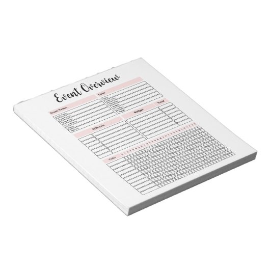 イベント計画の概要メモ帳 ノートパッド (アングル)