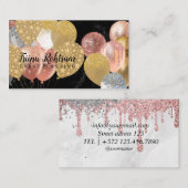 イベント計画グリッターきらめくバラビジネスカー 名刺 (正面/裏面)