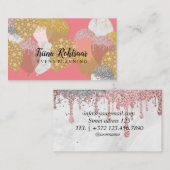 イベント計画グリッターきらめくバラビジネスカー 名刺 (正面/裏面)