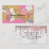 イベント計画グリッターきらめくバラビジネスカー 名刺 (正面/裏面)