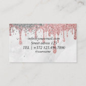 イベント計画グリッターきらめくバラビジネスカー 名刺 (裏面)