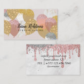 イベント計画グリッターきらめくバラビジネスカー 名刺 (正面/裏面)