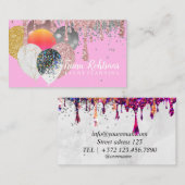 イベント計画グリッターきらめくバラ 名刺 (正面/裏面)