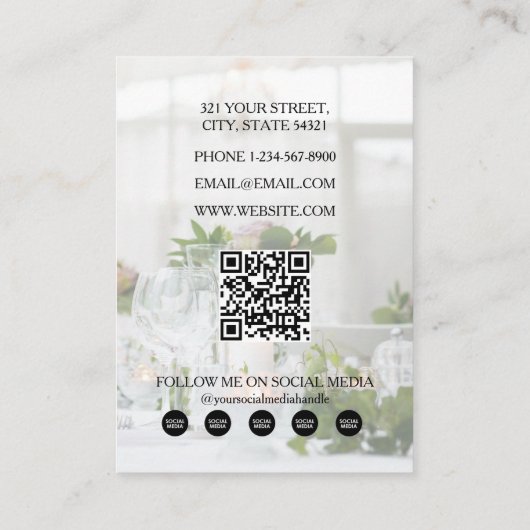 イベント計画ビジネス5写真ソーシャルメディア 名刺 (裏面)