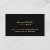 イベント計画ブラックフローラストライプ 名刺 (裏面)