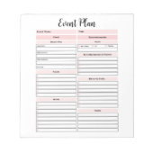 イベント計画メモ帳 ノートパッド (正面)