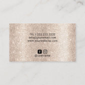 イベント計画モダンアイボリー金ゴールドグリッター羽 名刺 (裏面)