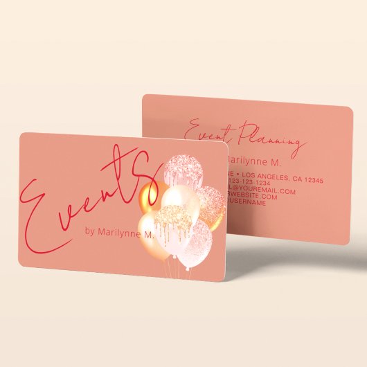 イベント計画モダングリッターバルーン 名刺