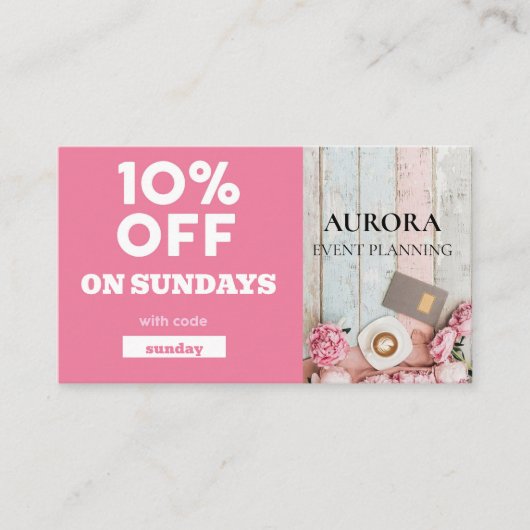 イベント計画割引販売 名刺 (正面)