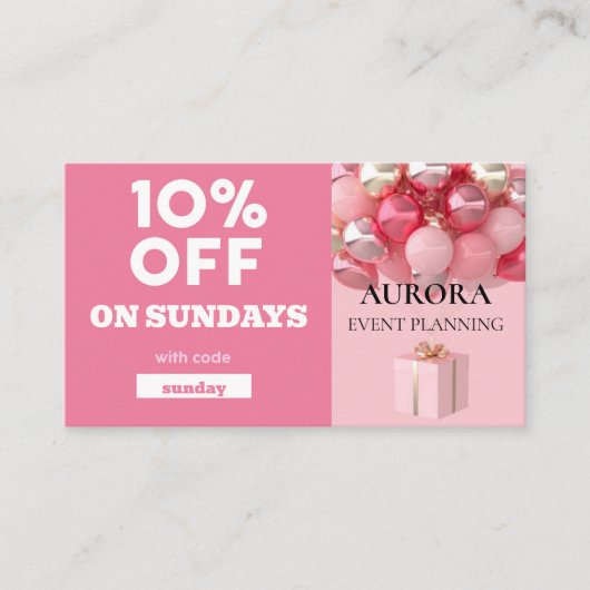 イベント計画割引販売 名刺 (正面)