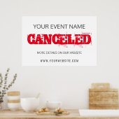イベント赤キャンセルアナウンスメント看板 ポスター (キッチン)