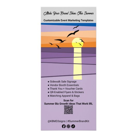 イベント、ブース、Smbマーケティング夏向けテンプレート ラックカード (正面)