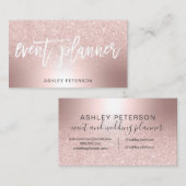 イベント・プランナのばら色の金ゴールドのグリッターのグラデーションな金属 名刺 (正面/裏面)