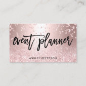イベント・プランナのばら色の金ゴールドのグリッターの金属紙吹雪 名刺 (正面)