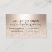 イベント・プランナのシックな金ゴールドのグリッターのグラデーションな金属 名刺 (裏面)