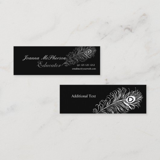 イベント・プランナのトレンディーのカッコいいの羽毛の孔雀の羽 スキニー名刺 (正面/裏面)