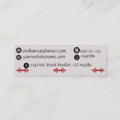 イベント・プランナの結婚式のオルガナイザーのケータリングの供給 スキニー名刺 (裏面)