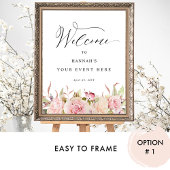 イベント、赤面、ピンク、バラ金ゴールドウェルカムサイン ポスター