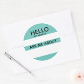 イベントHello Nameタグ頼Me About with any color ラウンドシール (封筒)