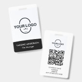 イベントIDカスタマイズラニヤード名タグ（QRコード付） バッジ (正面＆裏面)