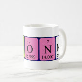 イボンヌの周期表の名前のマグ コーヒーマグカップ (正面右)