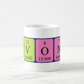 イボンヌの周期表の名前のマグ コーヒーマグカップ (中央)