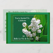 イボンヌの誕生日の招待状-谷のユリ 招待状 (正面/裏面)