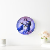 イマキュラタブルー ラウンド壁時計 (ホーム)