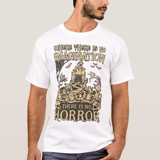イマジネーション ホラー ハロウィン 廃屋 墓地 Tシャツ (正面)