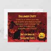 イマーブリヒ黒猫ハローウィンパーティ招待状 インビテーションポストカード (正面/裏面)