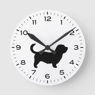 イマールテリア犬シルエットのグレン ラウンド壁時計